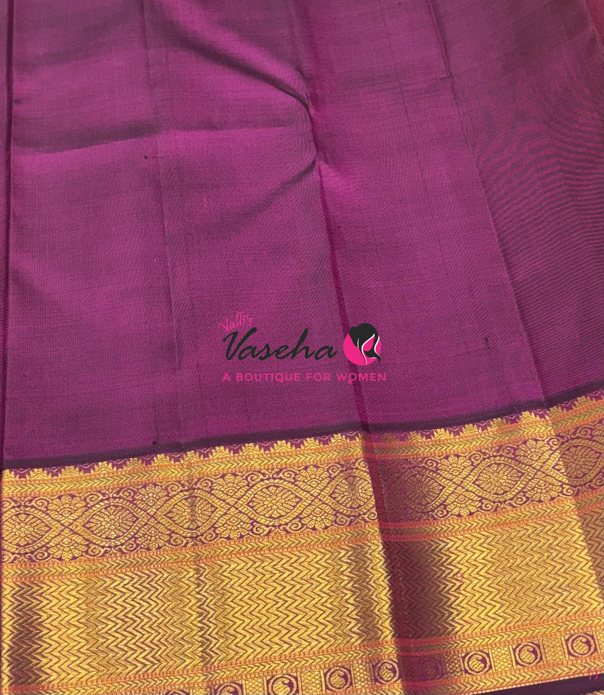 Pure Vintage Korvai Kanchipuram Silk Saree - Yellow With Purplish Pink - VVPS046