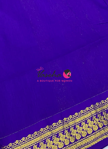 Kalyani Cotton Saree - Lavender With Blue Shade - VVKC002