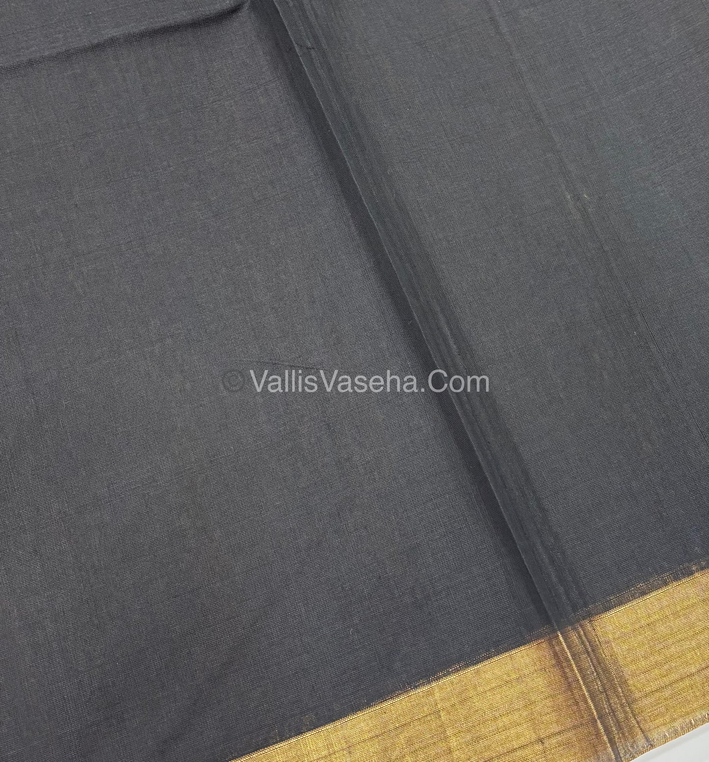 Kora Silk Saree - SICO -  Mustard Yellow With Black Shade  - VVKS002