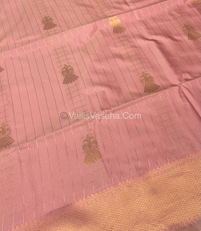 Semi Soft Silk - Border less - Baby Pink Shade -VVSSS023