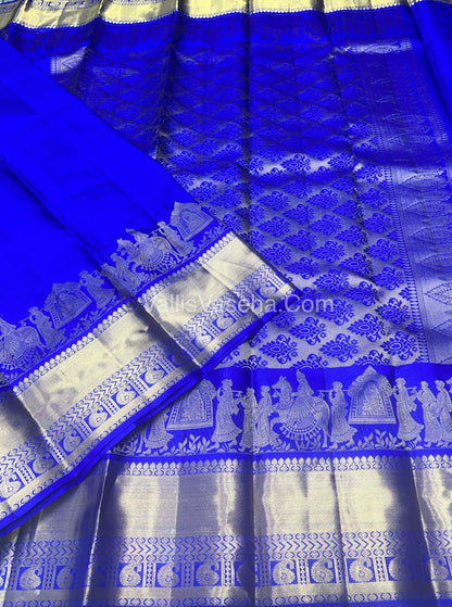 Pure Kanchipuram Silk Saree - Pallaku Design Border- Dark Purplish Wine shade  - VVPS006