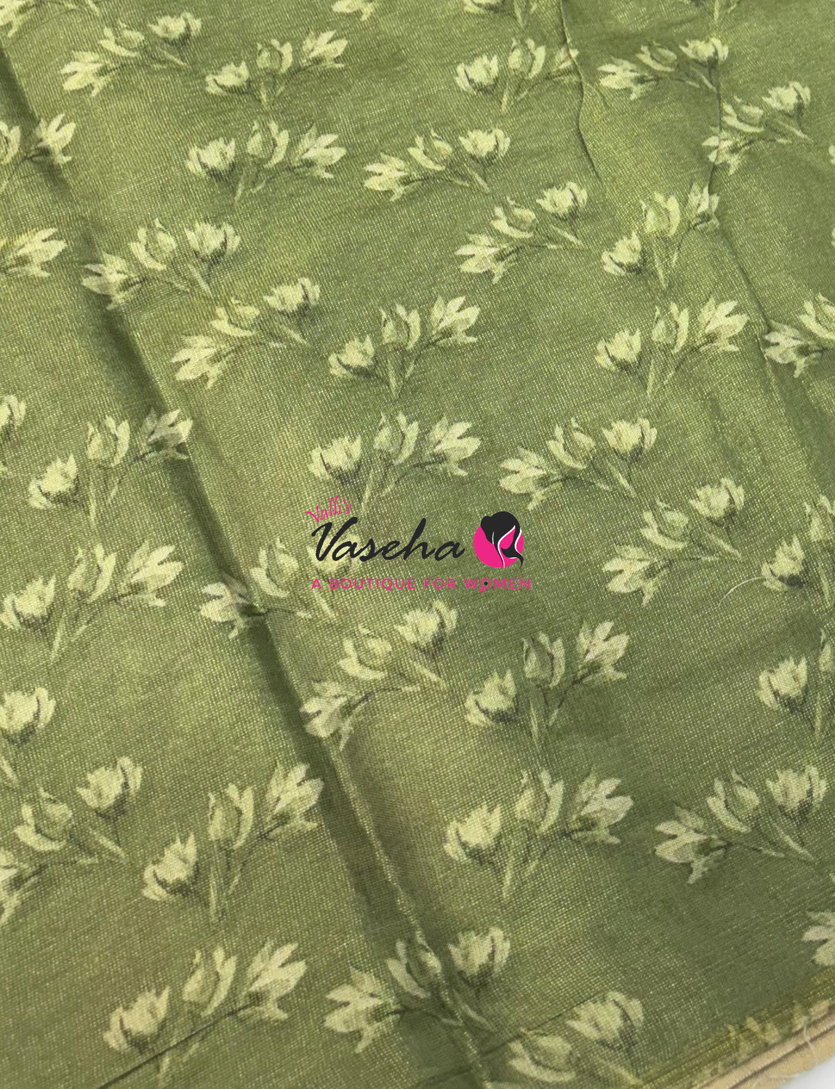 Linen Tissue Saree - Green Shade - VVLTS006