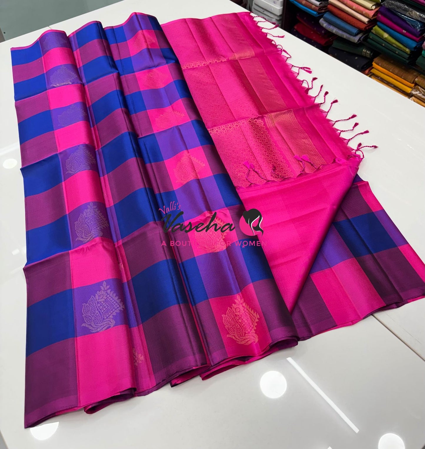 Half Mix - Pure Soft Silk Saree - Pazhum Pazhamum Checks - VVPSS103