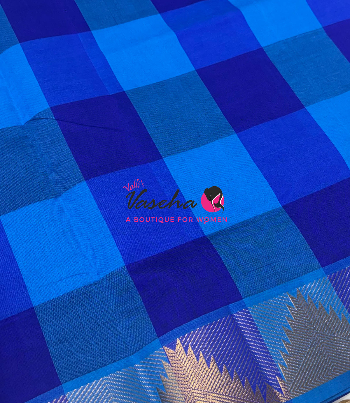Semi Silk Cotton Saree | Pazhum Pazhamum Checks Design |VVSSC020