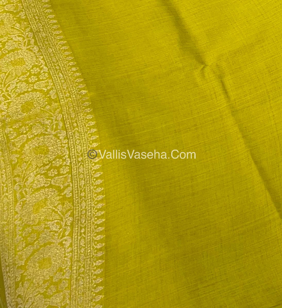 Banarasi - Heritage Silk - Semi Kathan Silk - Lemon Yellow Shade- VVBHS004
