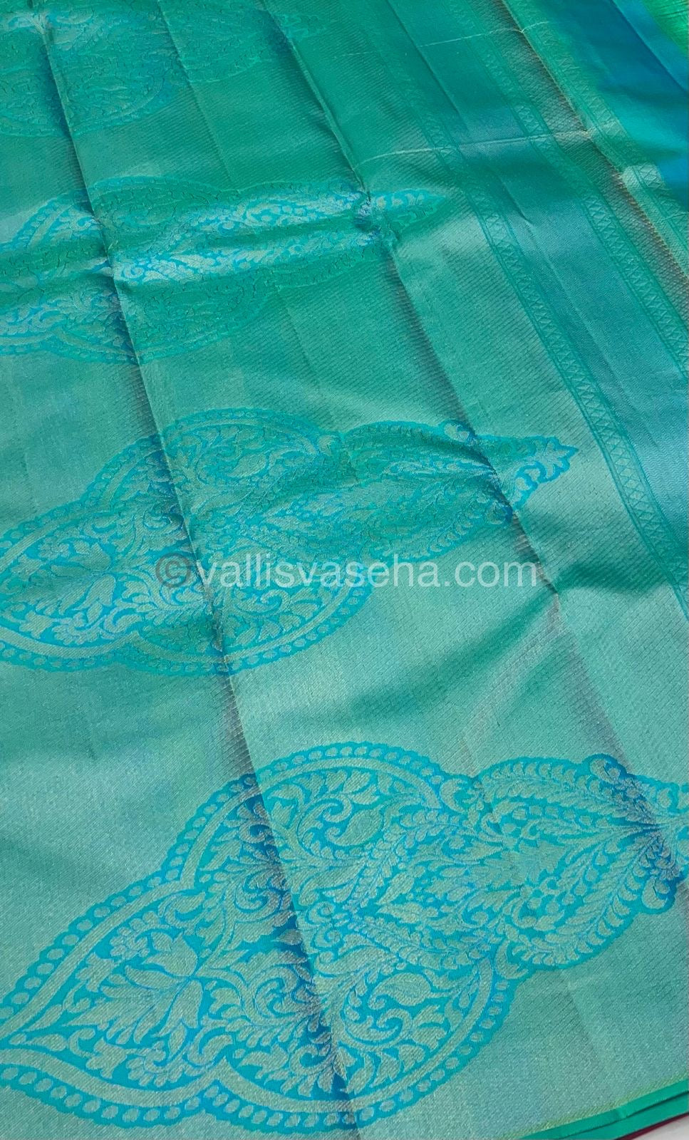 Pure Soft Silk Saree - Light weight - Pink with Blue shade - VVPSS025