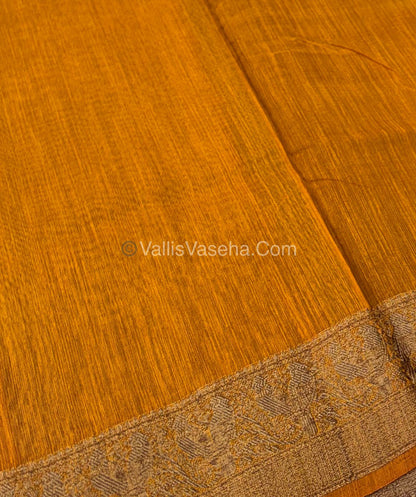 Bamboo Silk Saree - Maroon With Yellow Shade - VVBSS005