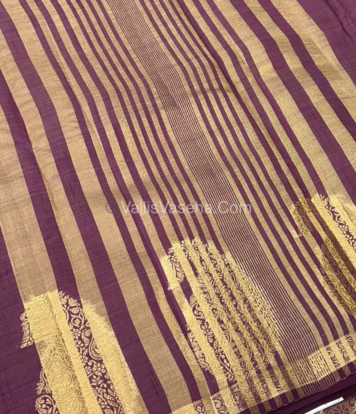 Semi Tussar Silk - Small Mango - Wine Shade - VVSTS002