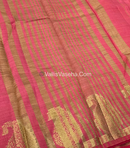 Semi Tussar Silk  - Pink Shade - Small Mango Butta - VVSTS002