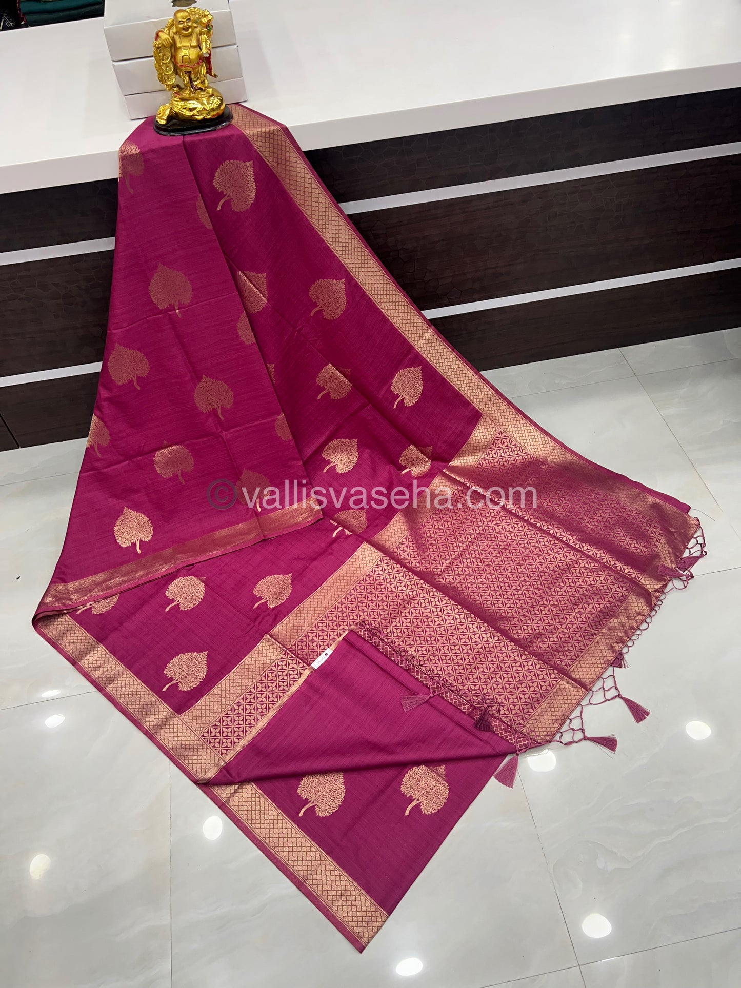 Banarasi - Heritage Silk - Semi Kathan Silk - Dark Pink Shade - VVBHS007