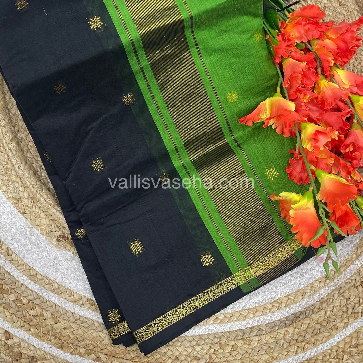 Semi Maheshwari Silk Cotton Saree - VVMSC006