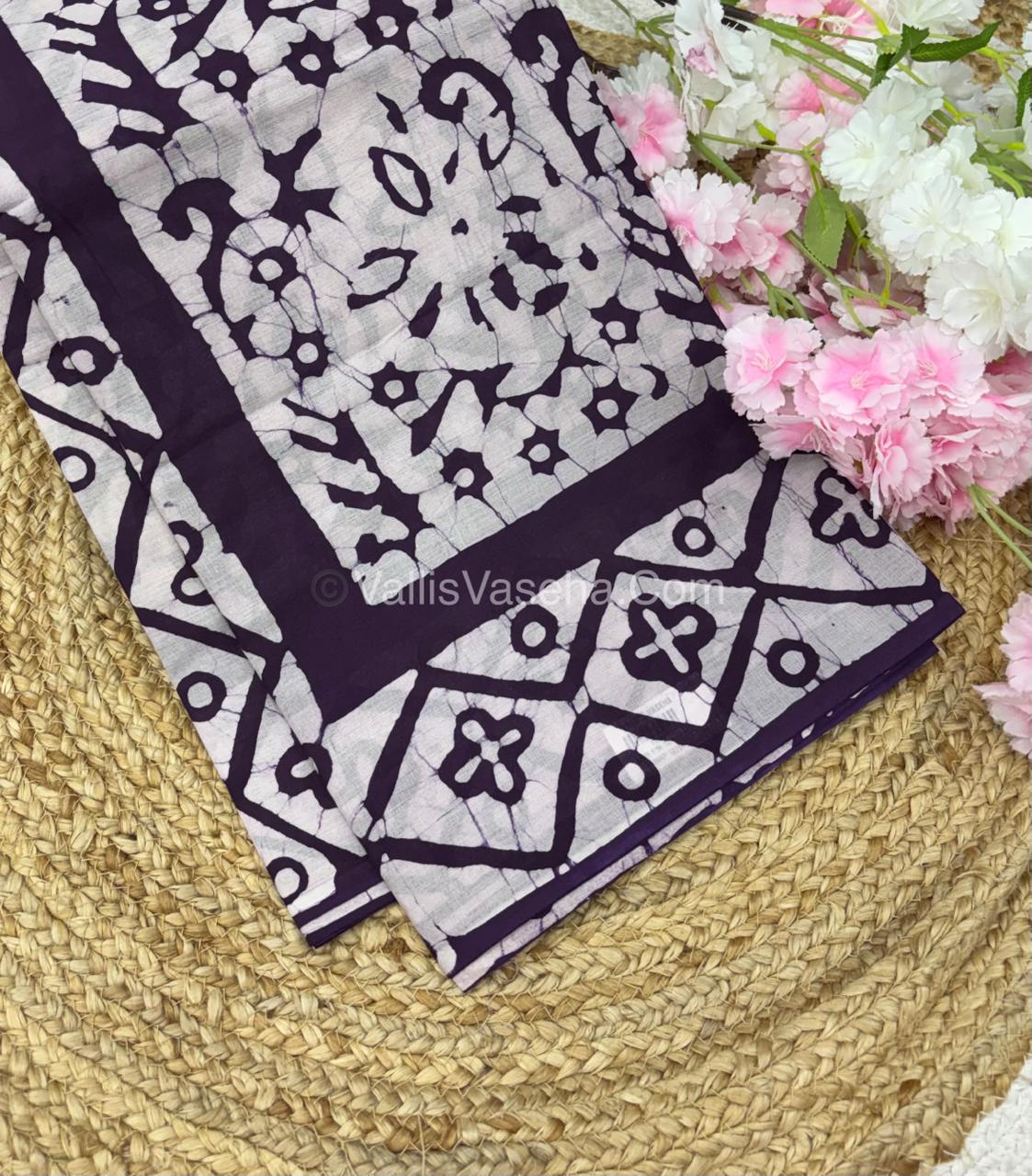 Pure Soft Mul Mul Cotton Sarees - Hand Block Prints - VVMMC006