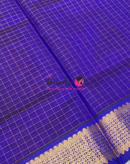 Pure Silk Cotton Saree - Zari Checks - VVCSC001