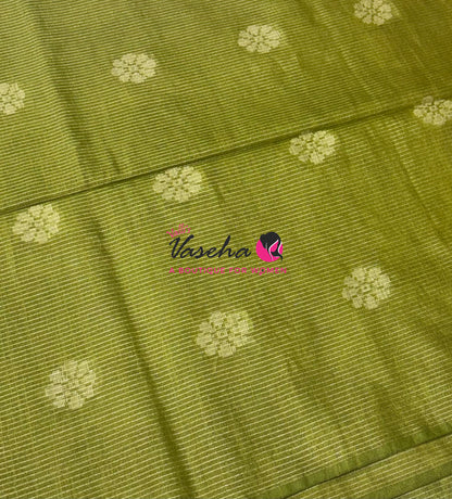 Bhagalpuri Silk - Vaira Voosi Lines - Green & Purple Combo - VVBSV003