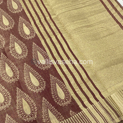 Semi Tussar Silk - Meroonish Wine Shade - VVSTS006