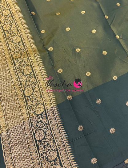 Semi Soft Silk - Green With Green Combo -VVSSS039