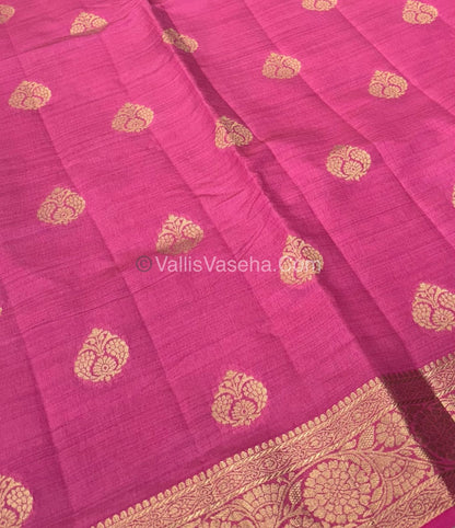 Semi Tussar Silk - Grand Pallu  - Baby Pink Shade - VVSTS029