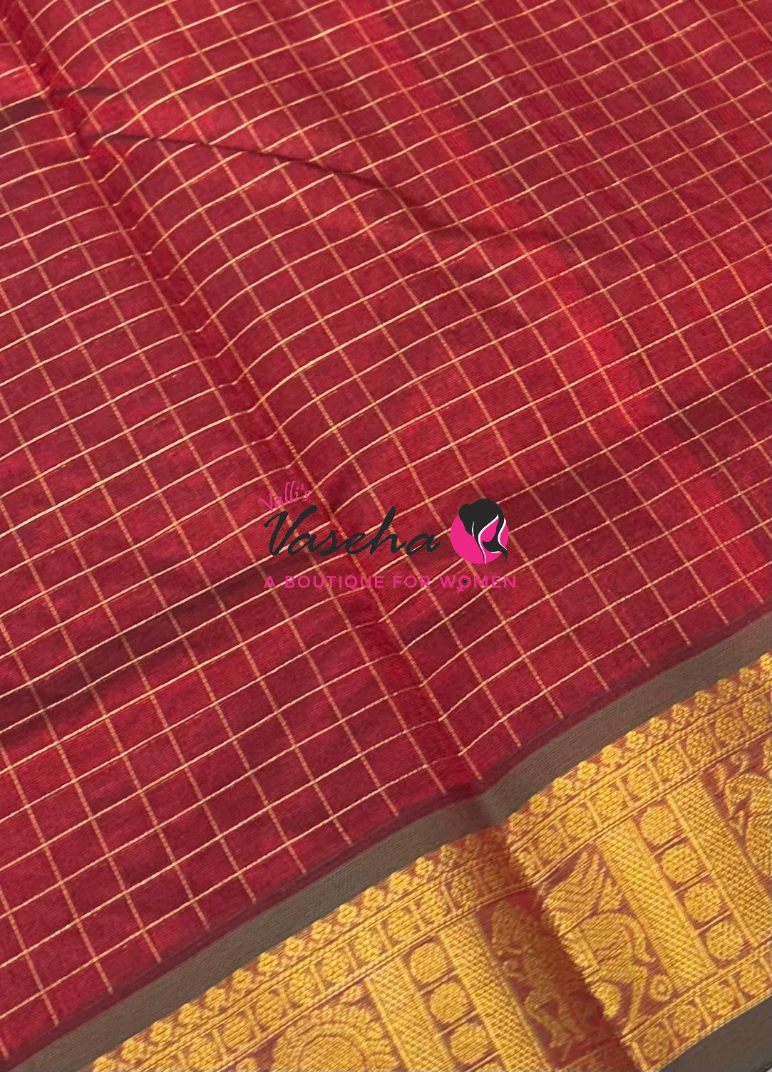 Pure Silk Cotton Saree - Zari Checks - VVCSC001