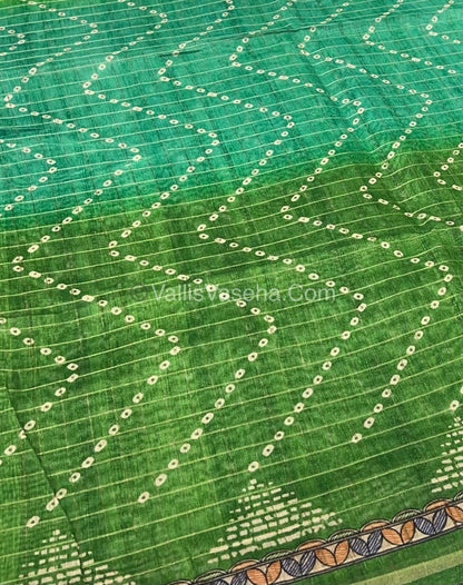 Semi Chanderi Saree - Fusion Of Bandhini & Madhubani- VVSCS002