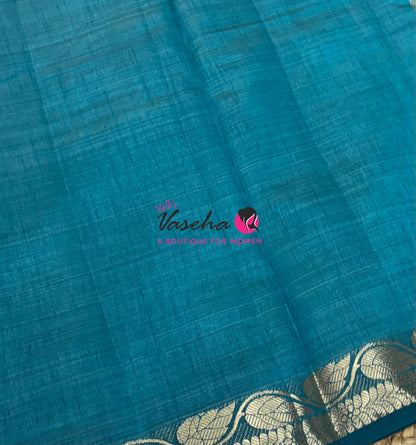 Semi Tussar Silk - Ramar Blue Shade - VVSTS003 - (RB)