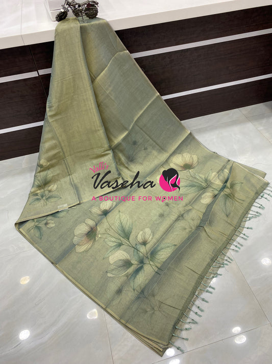 Linen Tissue Saree - VVLTS006