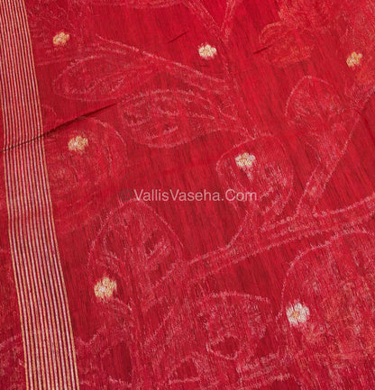 Linen Mixed Jute Silk Saree - Red Shade - VVLMJ002