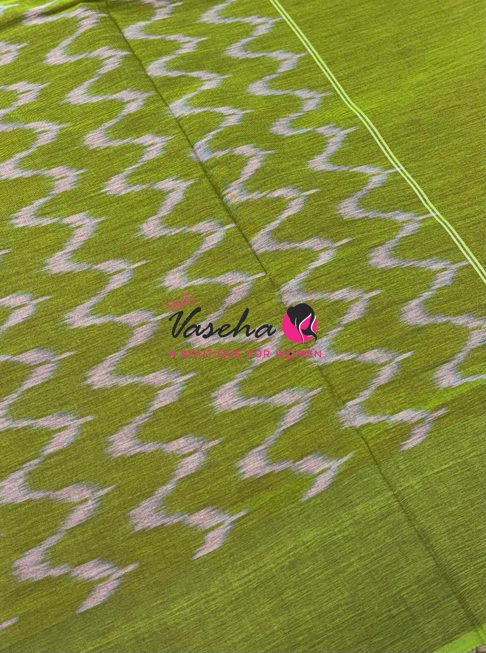 Ikkat Mercerised Cotton Saree - Single Ikkat - VVIKS001