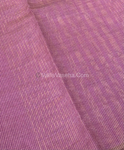 Semi Tussar Silk Saree - Onion Pink ( Lilac ) shade - VVSTS011
