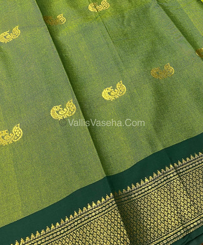 Semi Silk -  Pistha Green with Green Combo - VVSS001