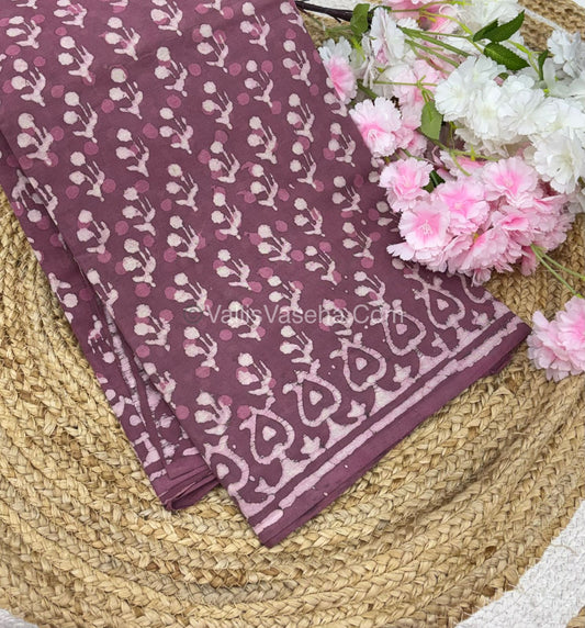 Pure Soft Mul Mul Cotton Sarees - Hand Block Prints - VVMMC006