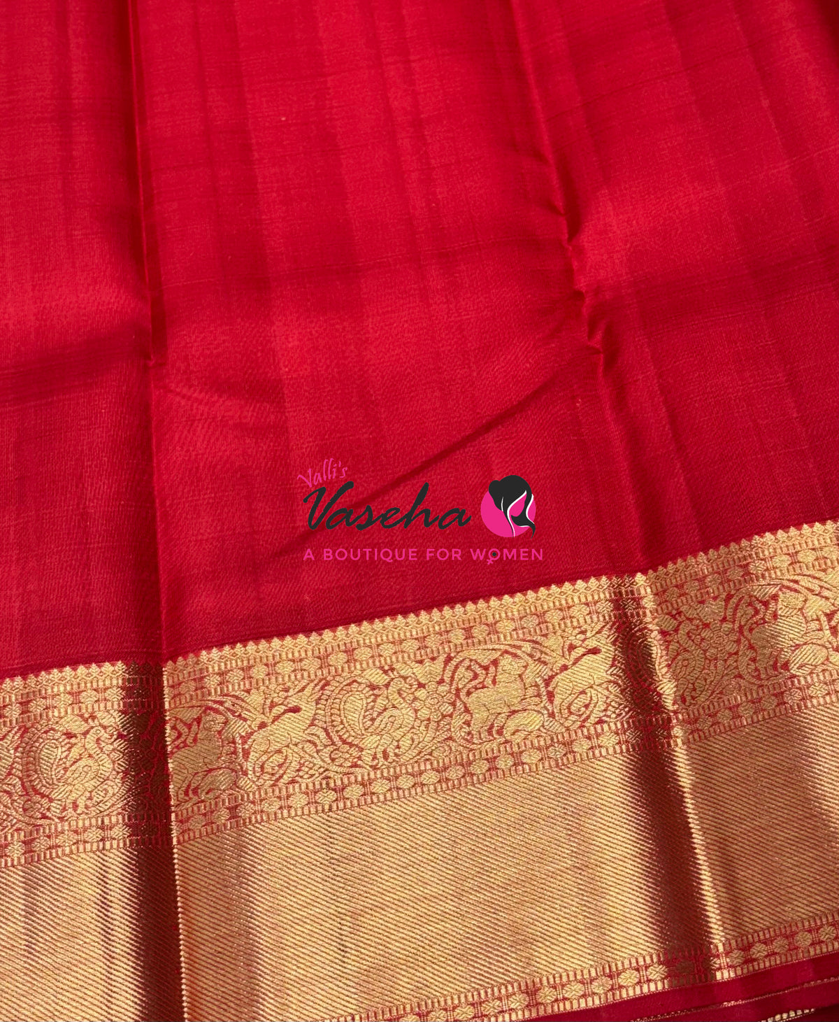 Pure Vintage Korvai Kanchipuram Silk Saree - Cream With Red - VVPS102