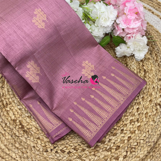 Semi Tussar Silk Saree | Onion Pink  shade |VVSTS050