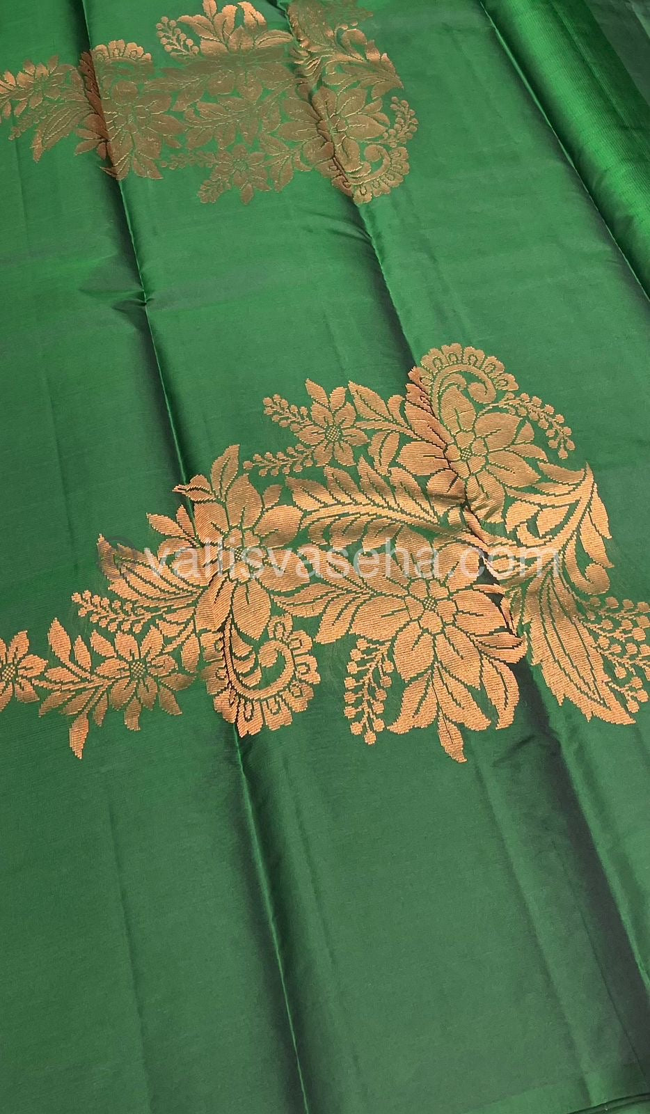 Half Mixed - Light Weight - Pure Soft Silk Saree - Dark Green  - VVPSS024