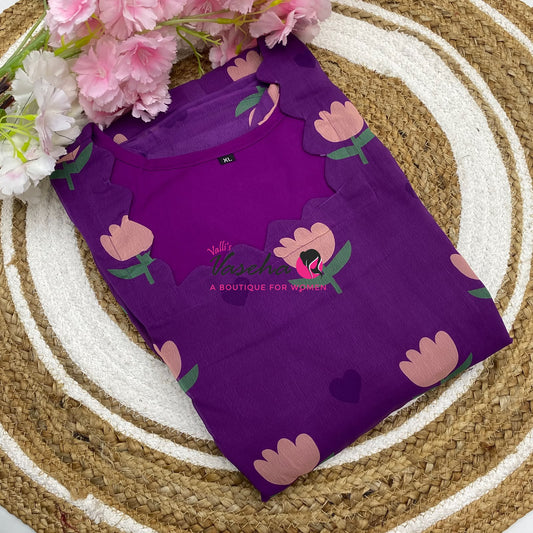 Ready Made - Georgette - Maxi - Purple Colour - VVRMG001