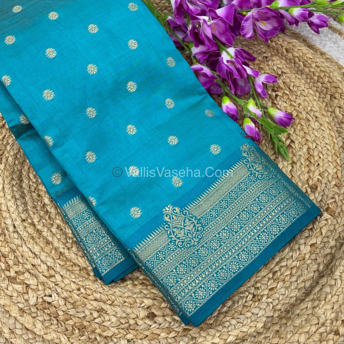 Semi Tussar Silk Saree - Ramar Blue shade - VVSTS032