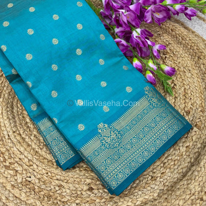 Semi Tussar Silk Saree - Ramar Blue shade - VVSTS032