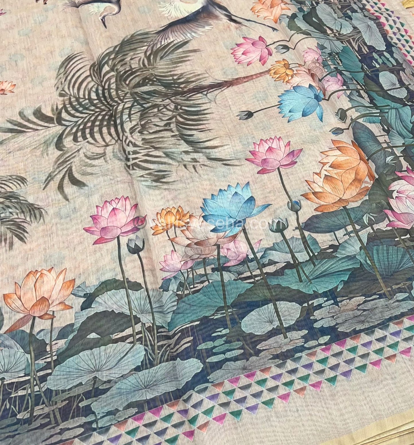 Semi Chanderi Saree - Digital Printed - VVSCD001