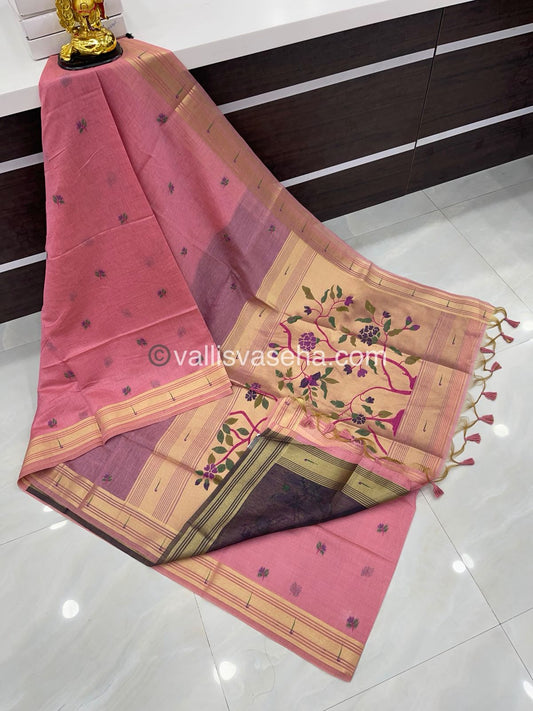 Muga Cotton Saree - Contrast Blouse - VVMCS001