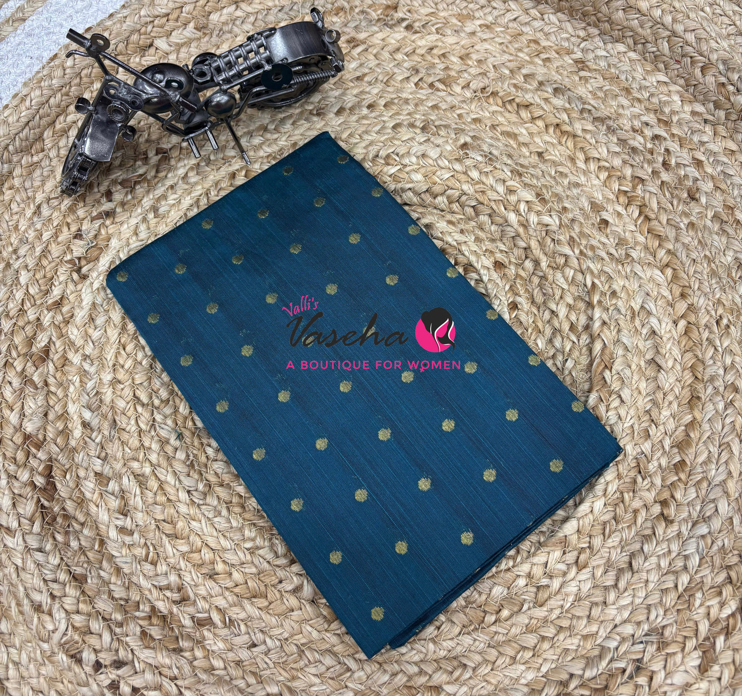 Blouse Bit - Pack Of 10pcs - Assorted-  Semi Raw Silk - Coin Gold Zari Butta - 1 mtr - VVBB002