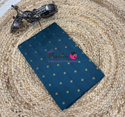 Blouse Bit - Pack Of 10pcs - Assorted-  Semi Raw Silk - Coin Gold Zari Butta - 1 mtr - VVBB002