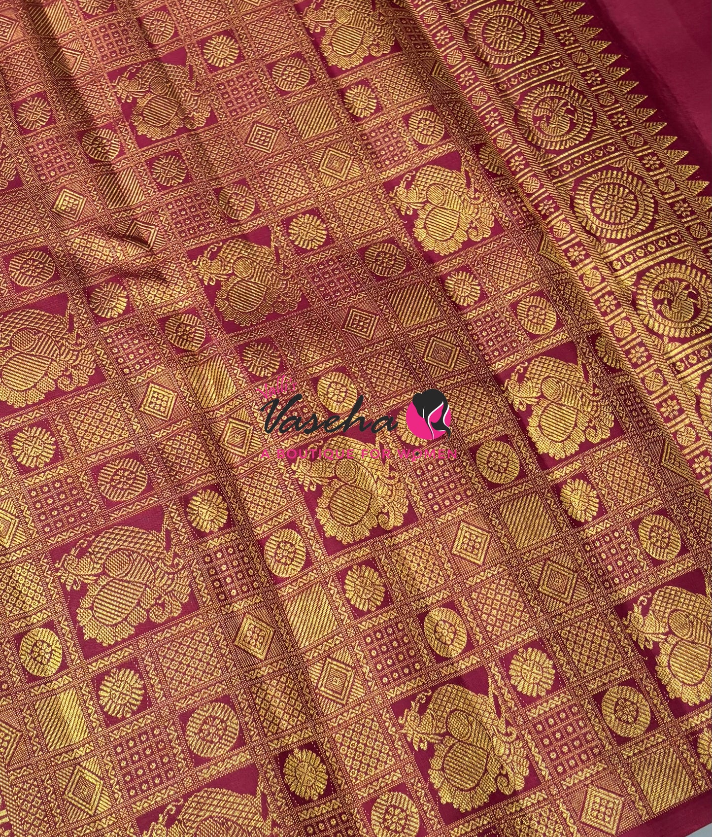 Pure Kanchipuram Silk Saree - Pazhum Pazhamum Checks - VVPS083