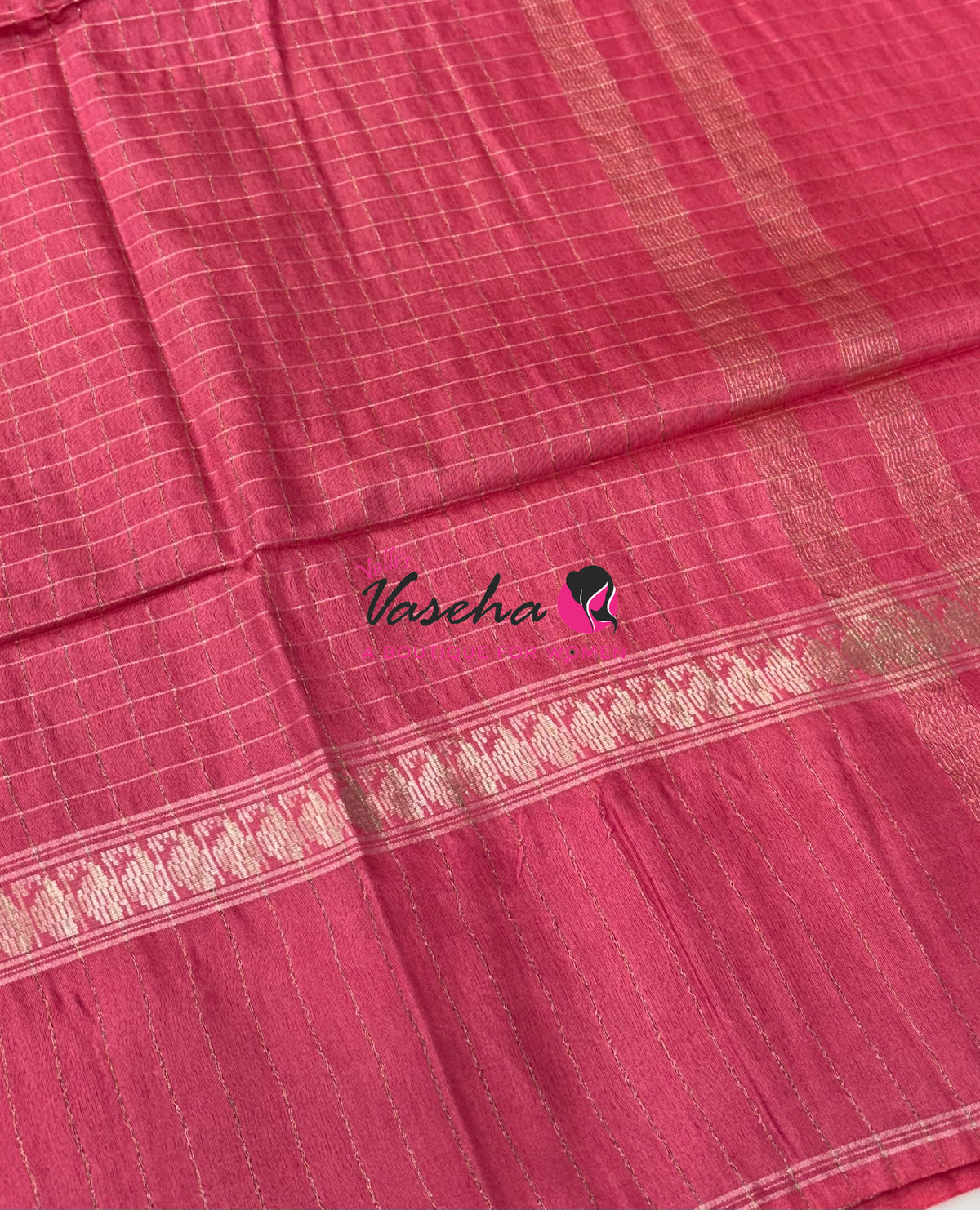Bhagalpuri Silk | Light Green With Pink Combo | VVBS011