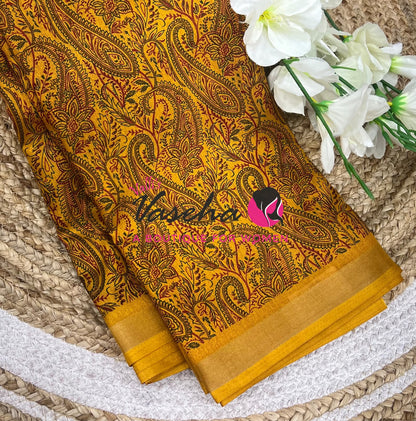 Casual Wear - Fancy Printed Silk  - Yellow Shade - VVFPS001