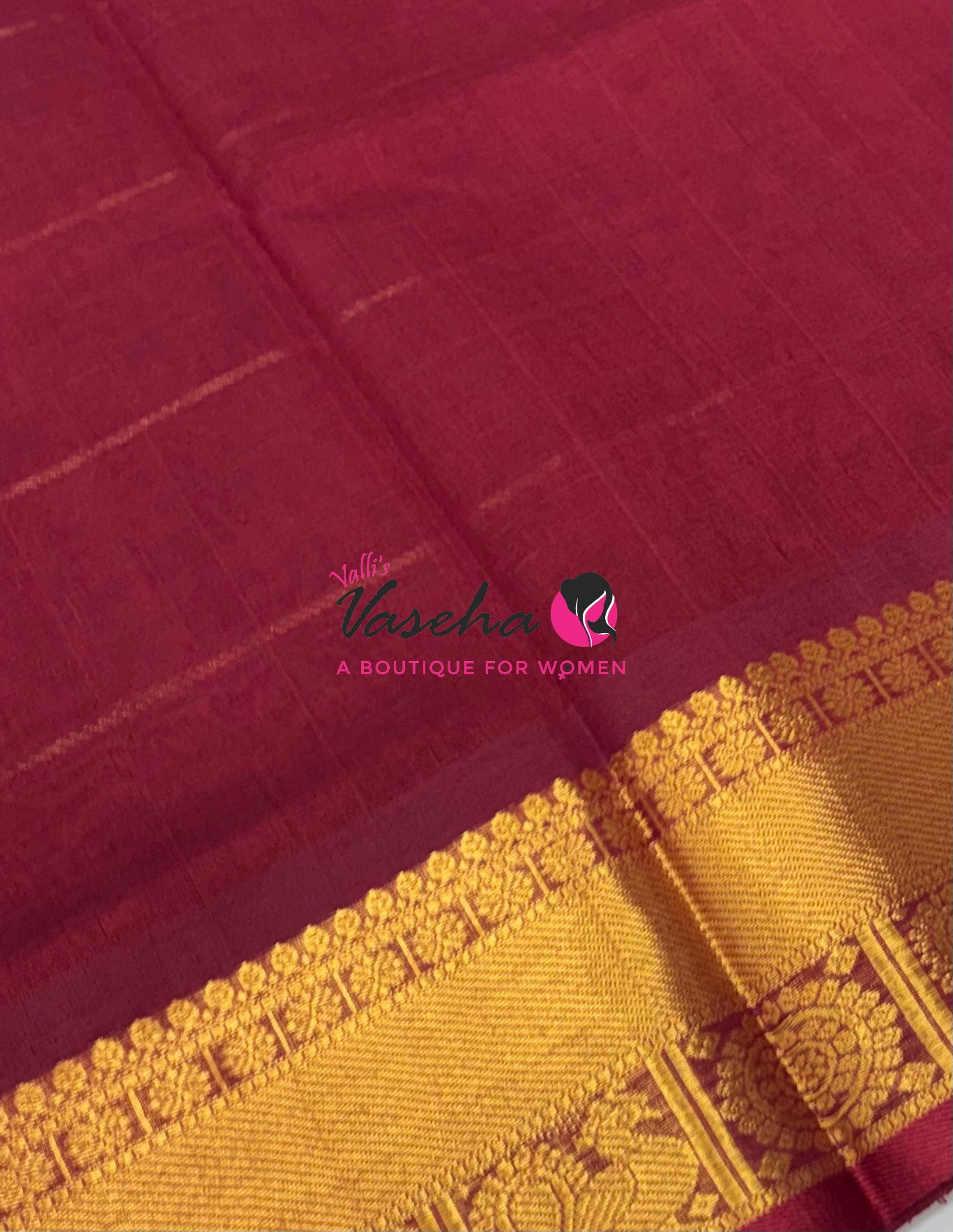 Pure Silk Cotton Saree - Mayil & Chakkaram Design - Maroon Shade - VVMC001