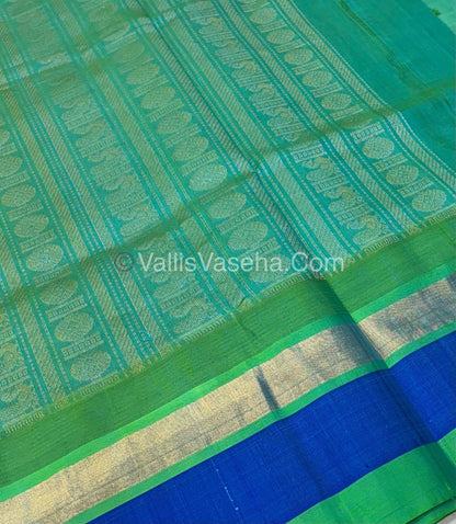 Pure Korvai Silk Cotton Saree - Temple border - VVKSC001