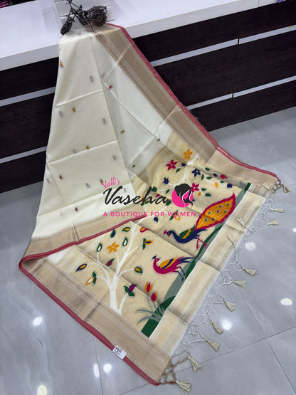 Semi Raw silk - Cream Shade - VVRS010