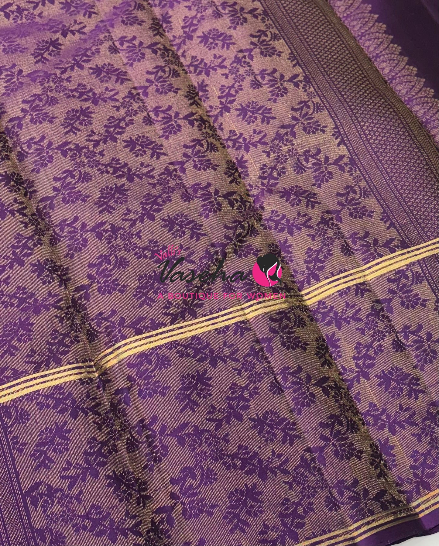 Half Mix - Pure Soft Silk Saree - Long Retta Petta Border with Butta - VVPSS105
