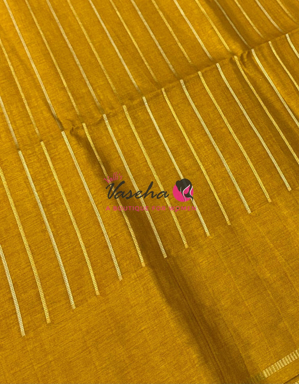 Semi Tussar Silk Saree | Yellow Shade |VVSTS049