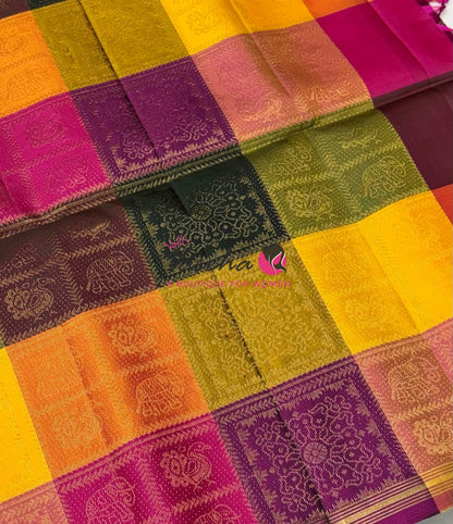 Pure Soft Silk Saree - Partly Pallu -  Half & Half Saree - VVPSS088