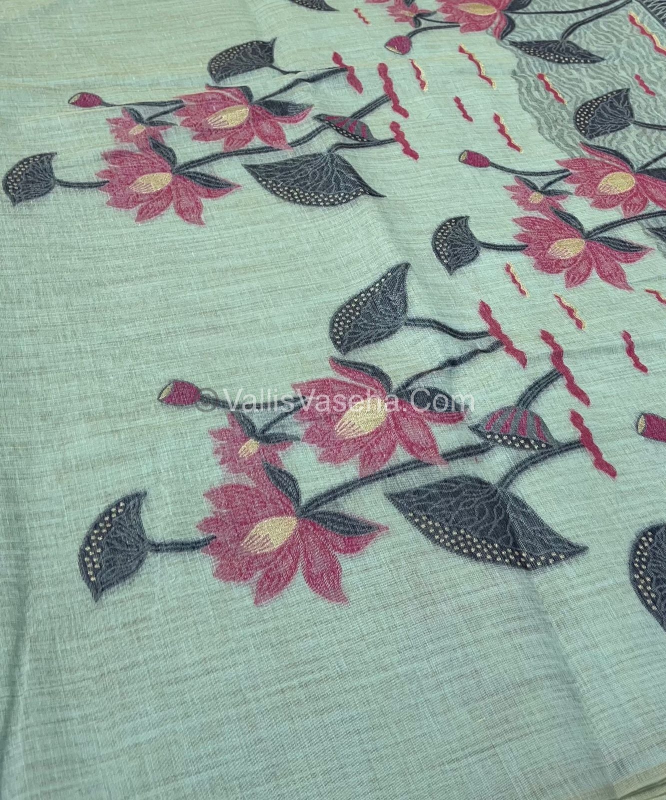 Muga Cotton Saree - Contrast Blouse - VVMCS001